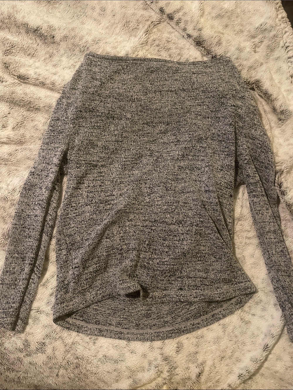 Divided Marled Gray Long-Sleeve Knit Top